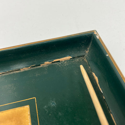 Vintage Lady Clare Serving Tray Fishing In A Punt 1820 Art Print Green 22"