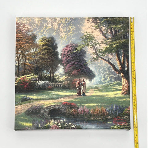 Thomas Kinkade Accent Print Garden Religious Landscape 14x14 Signed COA