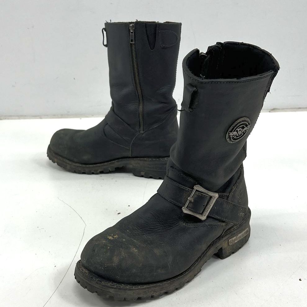 Milwaukee Leather MBM9020 Black Leather Motorcycle Boots Men's Size 7.5