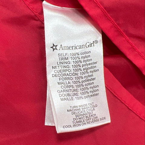 American Girl Girl's Red Velvet Rhinestone Pleated Holiday Dress Sz 10