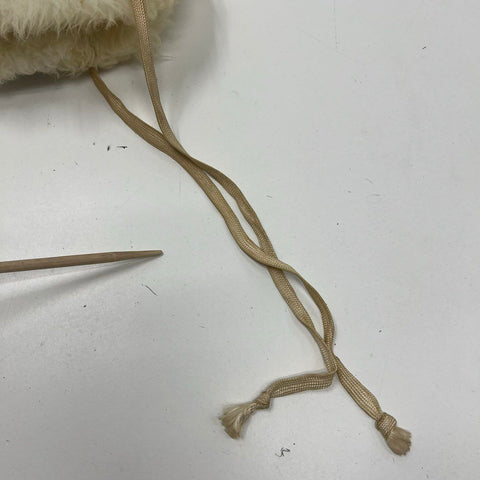 Vintage Tan Suede Sheepskin Shearling Lined Trapper Bonnet Hat