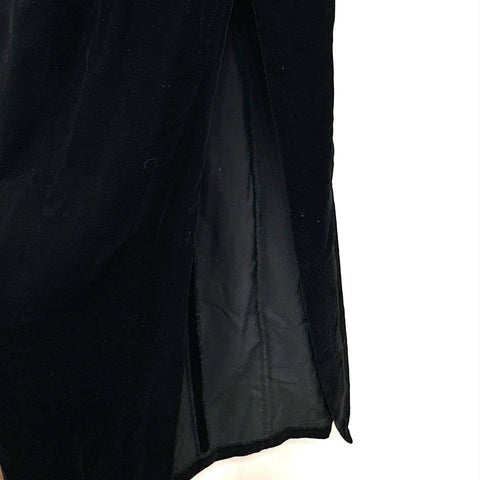 Vintage 90s Zum Zum Women's Black Velvet Sequin Ruffle Pouf Sleeve Dress Sz 3