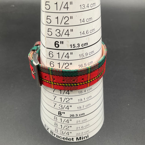 Jeffrey Banks Home Tartan Watch Bands Set 2 Red Yellow Plaid Leather Backing