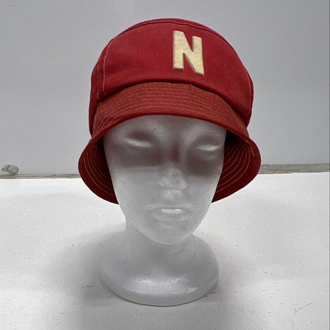 Vintage 90s Nebraska Cornhuskers Men's Red Bucket Hat Crusher Hat Felt Letter N