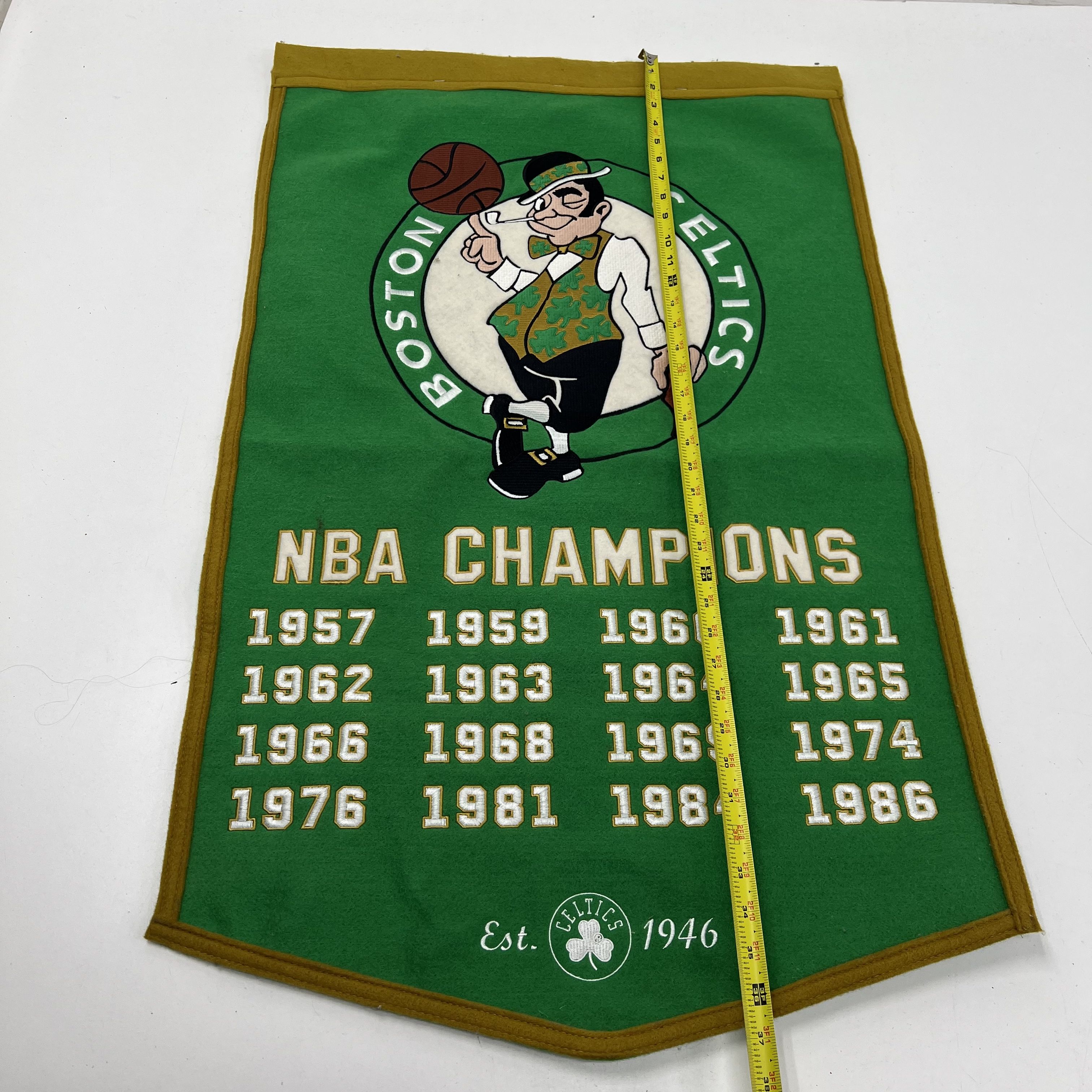 Winning Streak Boston Celtics NBA Champions Embroidered Wool Felt Banner