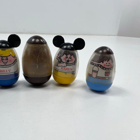 Vintage 70s Hasbro Weebles Lot of 10 Figures Disney Mickey Mouse Club Toys