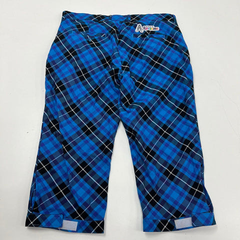 Royal & Awesome Men's Blue Plaid Golf Knickers Cropped Tartan Pants Size 36