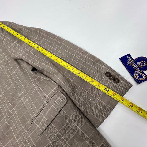 Circle S Men's Window Pane Sport Coat Blazer Tan Plaid Western Yoke NWT Sz 52R