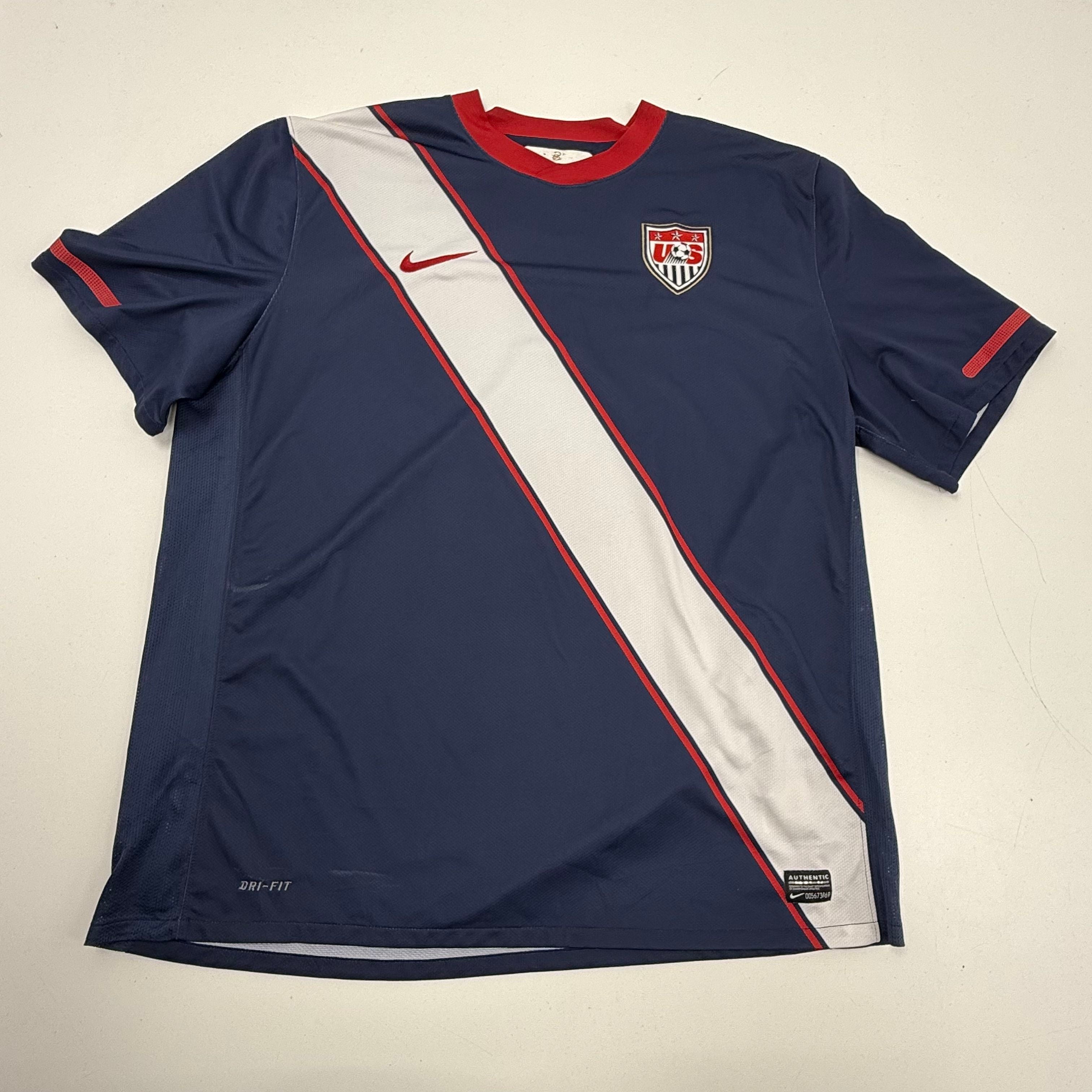 Nike USMNT 2010 Away Soccer Jersey Dri-Fit Authentic Blue Shirt Men's XXL