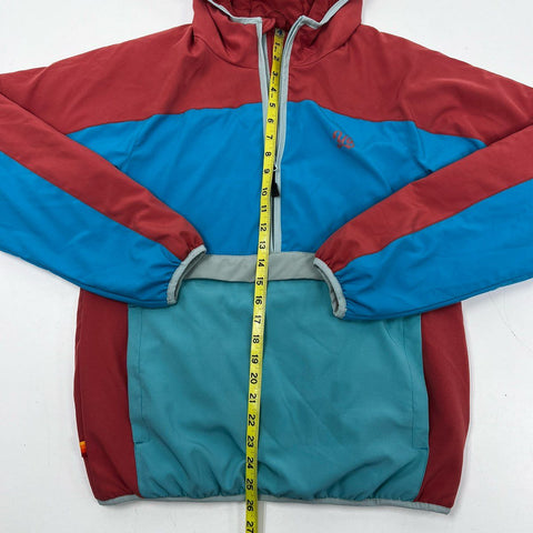 Yo Colorado Men's Colorblock Hooded Half Zip Pullover Jacket Red Blue Sz M