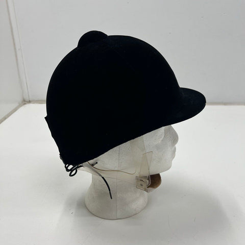Vintage IRH Intl Riding Helmet Black Velvet Hunt Cap Equestrian Size 55