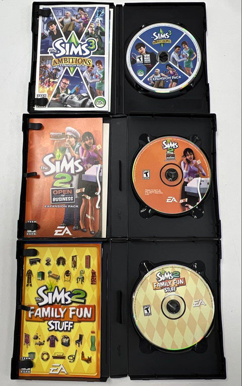 The Sims 2 The Sims 3 5 PC Game Lot Expansion Packs CIB Untested