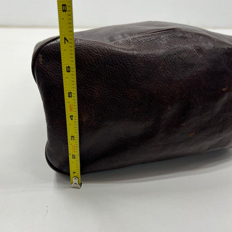 NWT Barneys New York Brown Leather Slouchy Tote Bag Brass Handle