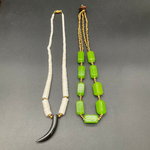 Boho Tribal Eclectic Jewelry Lot 8 Necklaces Wood Shell Beaded Natural Materials