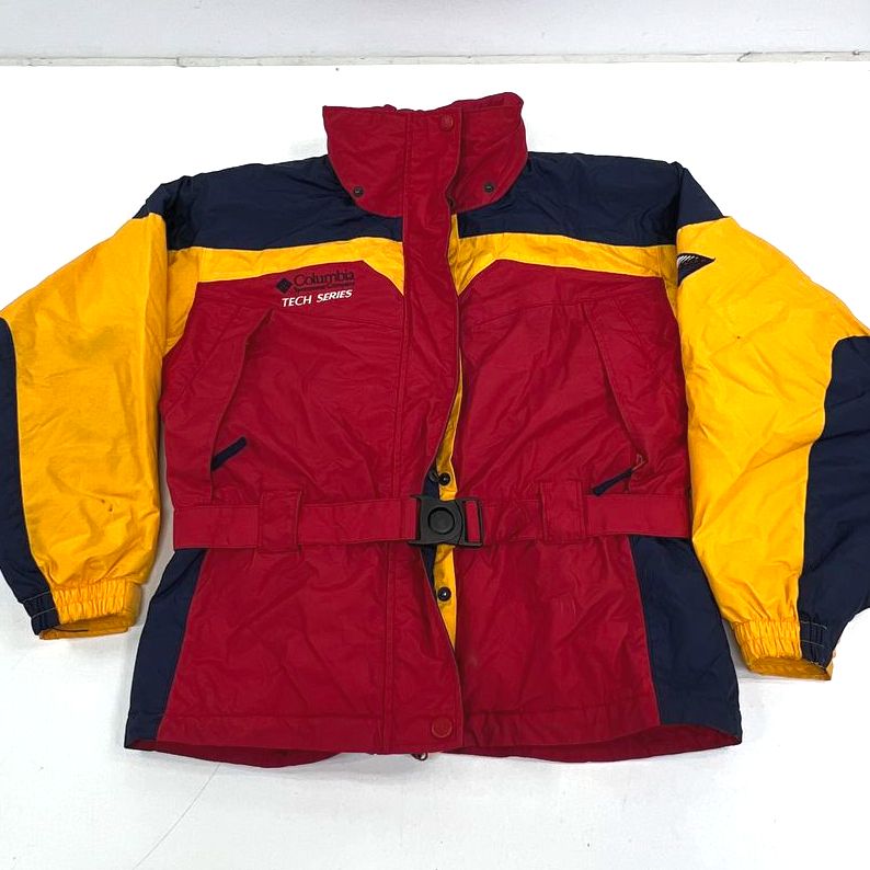Vintage 90s Columbia Tech Series Colorblock Belted Puffer Jacket Women's M