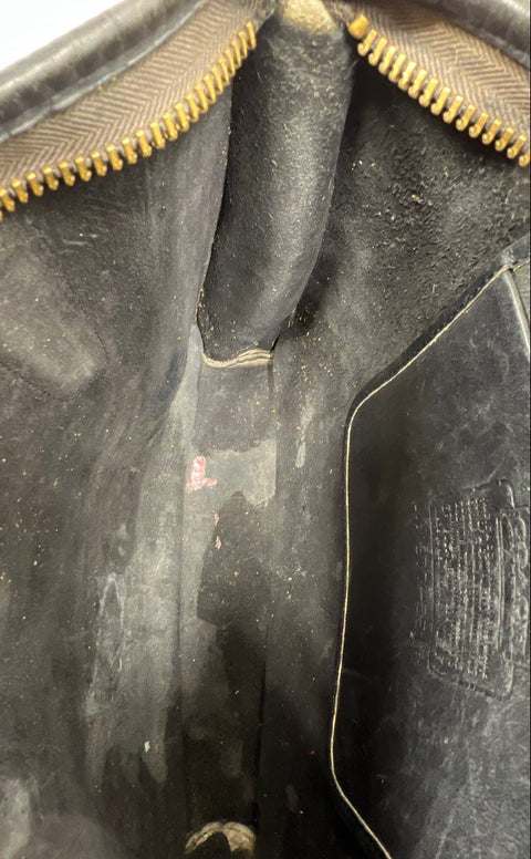 Vintage 80s Coach 9315 Black Leather Small Brief Bag Top Handle Satchel Handbag