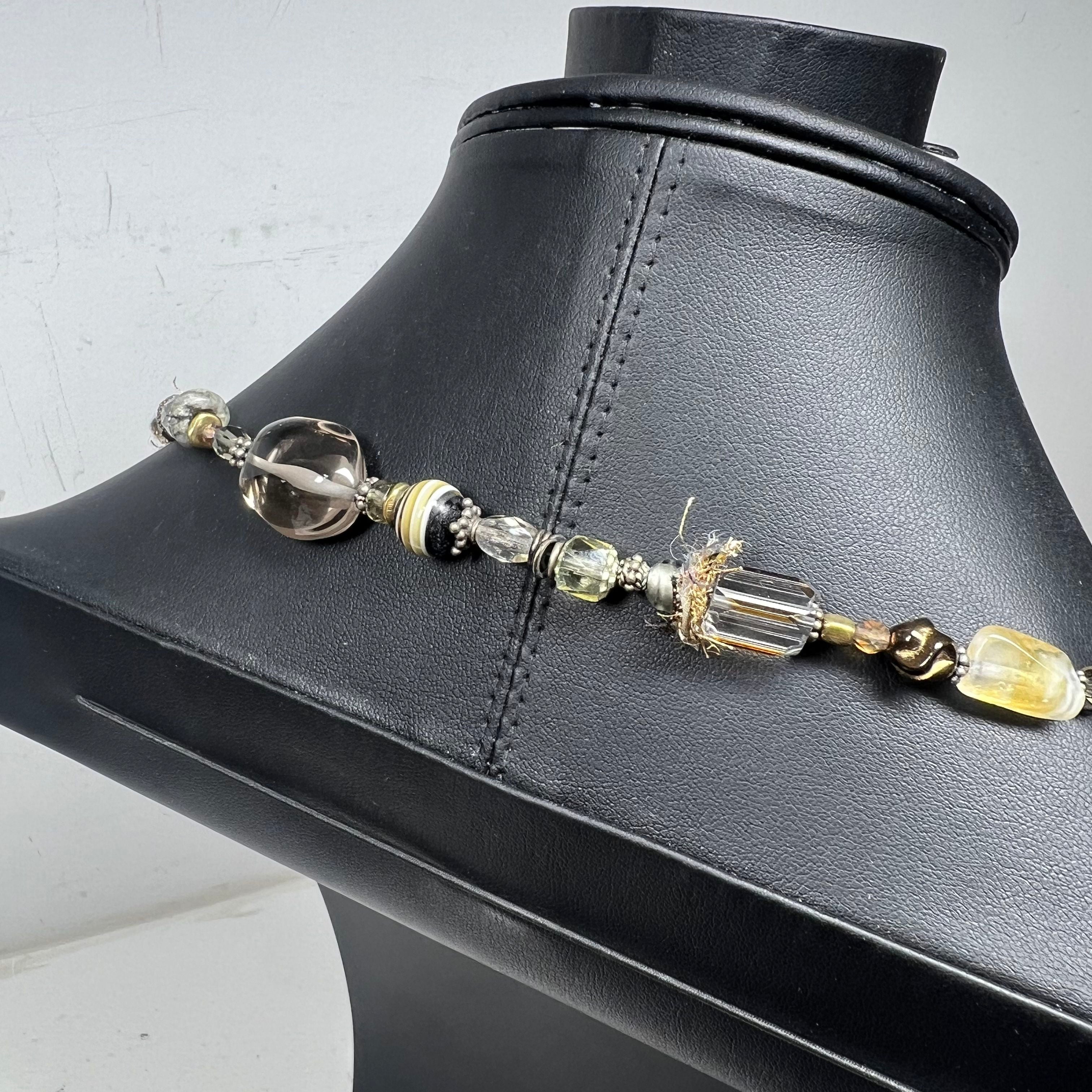Handcrafted Earthy Tone Stone Beaded Necklace