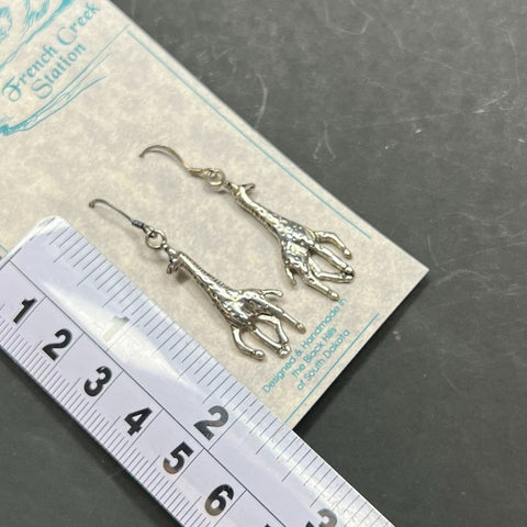 French Creek Station GS Sterling Silver Giraffe Earrings 4.5g