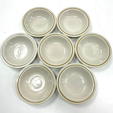 Kingsbury Stoneware Brown Band Plates and Bowls 15 Piece Set Japan Vintage