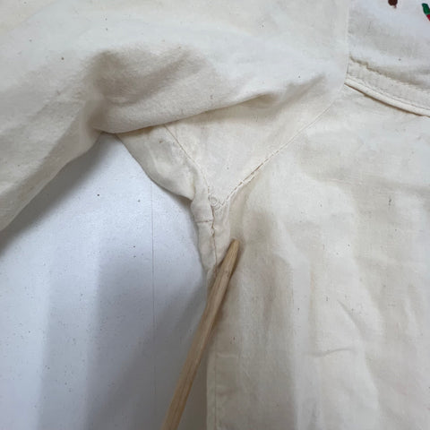 Vintage 90s Madman Cream Embroidered Western Button Up Shirt Men's XL
