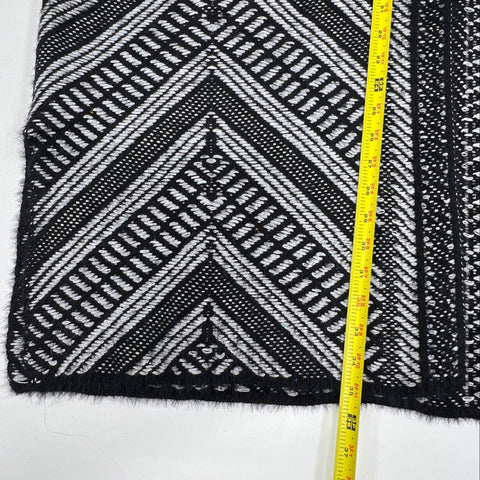 Molly Bracken NWT Knit Poncho Vest Black White Chevron Metallic Eyelash Sz M/L