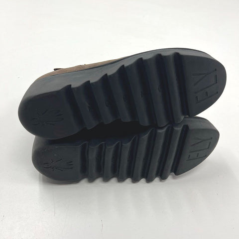 Fly London Yama Brown Suede Wedge Heel Ankle Boots Size 41