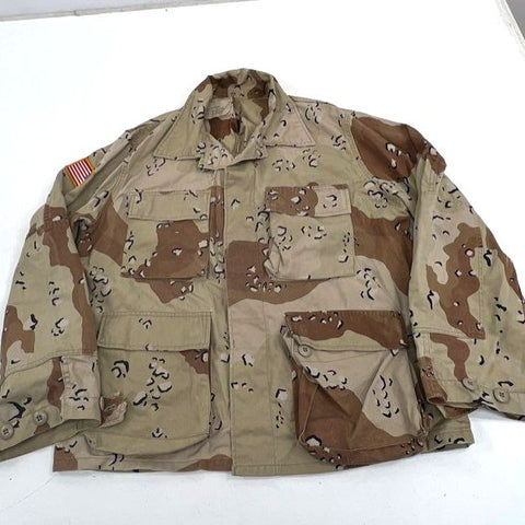 Vintage 90s USGI 3 Color Desert Camo BDU Combat Jacket Men's Medium XX-Short