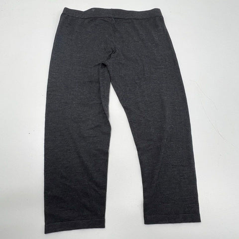 Eileen Fisher Charcoal Gray Knit Straight Leg Cropped Pants Women's L