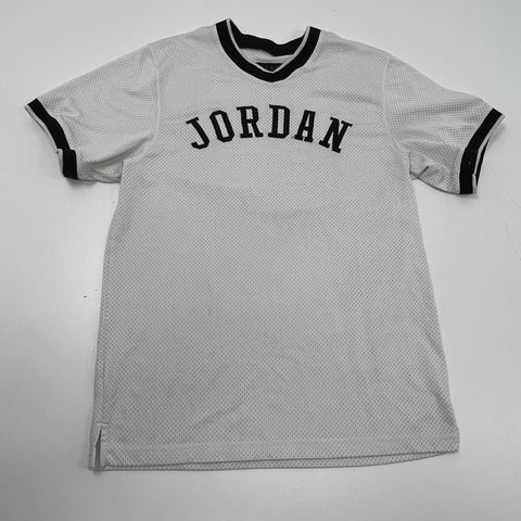 Jordan 23 Mesh Basketball Jersey White Black Short Sleeve Shirt Men's Size M