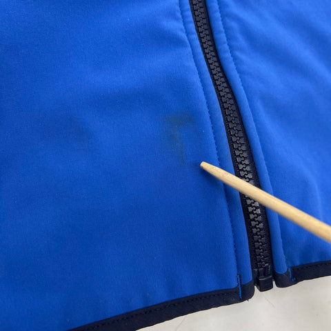 Duluth Trading Co Men's Blue Fleece Lined Softshell Vest Full Zip Colorblock XL