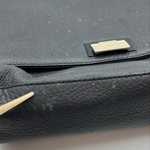 Kate Spade Black Pebbled Leather Top Handle Satchel Crossbody Bag Gold