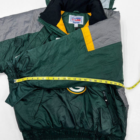 Vintage 90s Starter NFL Pro Line Green Bay Packers Pullover Jacket Sz L