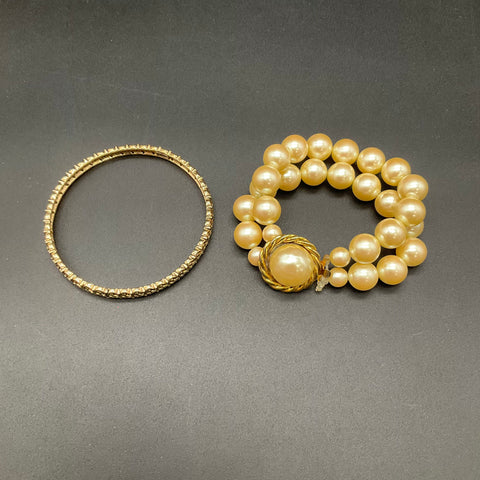Carolee Vintage Costume Jewelry Lot Lizard Brooch Pave Earrings Pearl Bracelet