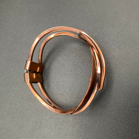 Vintage Renoir Copper Demi Parure Leaf Cuff Bracelet Clip-on Earrings Set