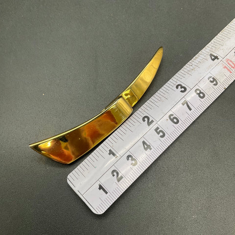 Vintage Givenchy Paris New York Gold Tone Modernist Curved Brooch 5 In