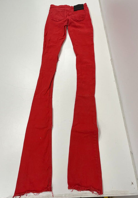 Si Tu Veux Red L'homme Super Stacké Flare Leg Cargo Jeans Men's 32 NWT