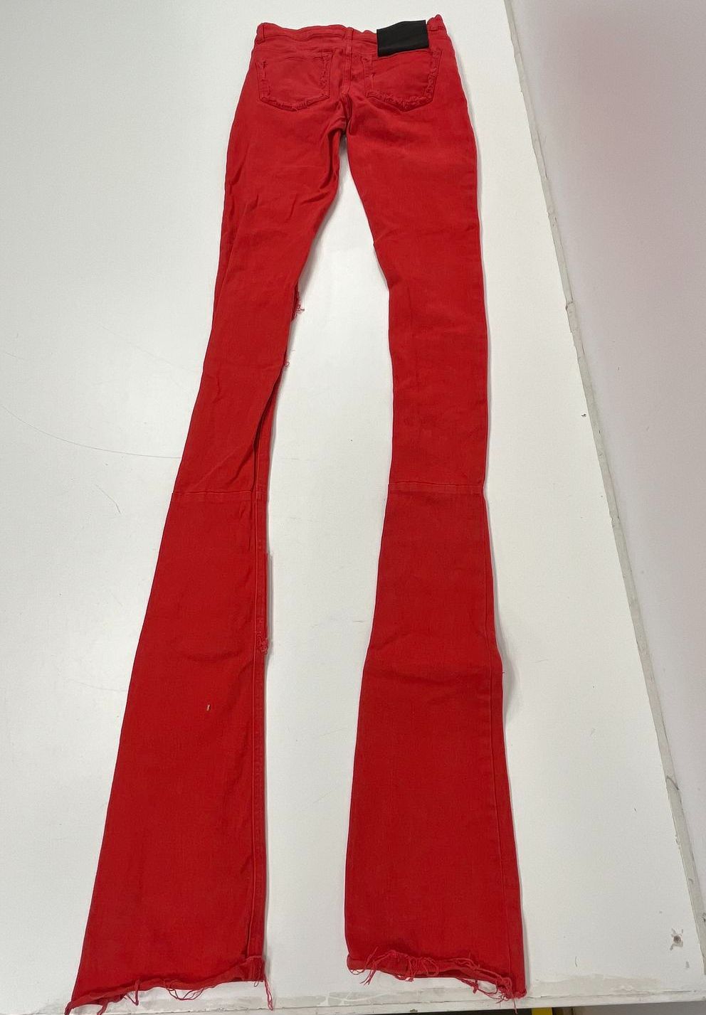 Si Tu Veux Red L'homme Super Stacké Flare Leg Cargo Jeans Men's 32 NWT