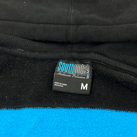 South Pole Men's Blue Black Striped Full Zip Hoodie Streetwear Sz M