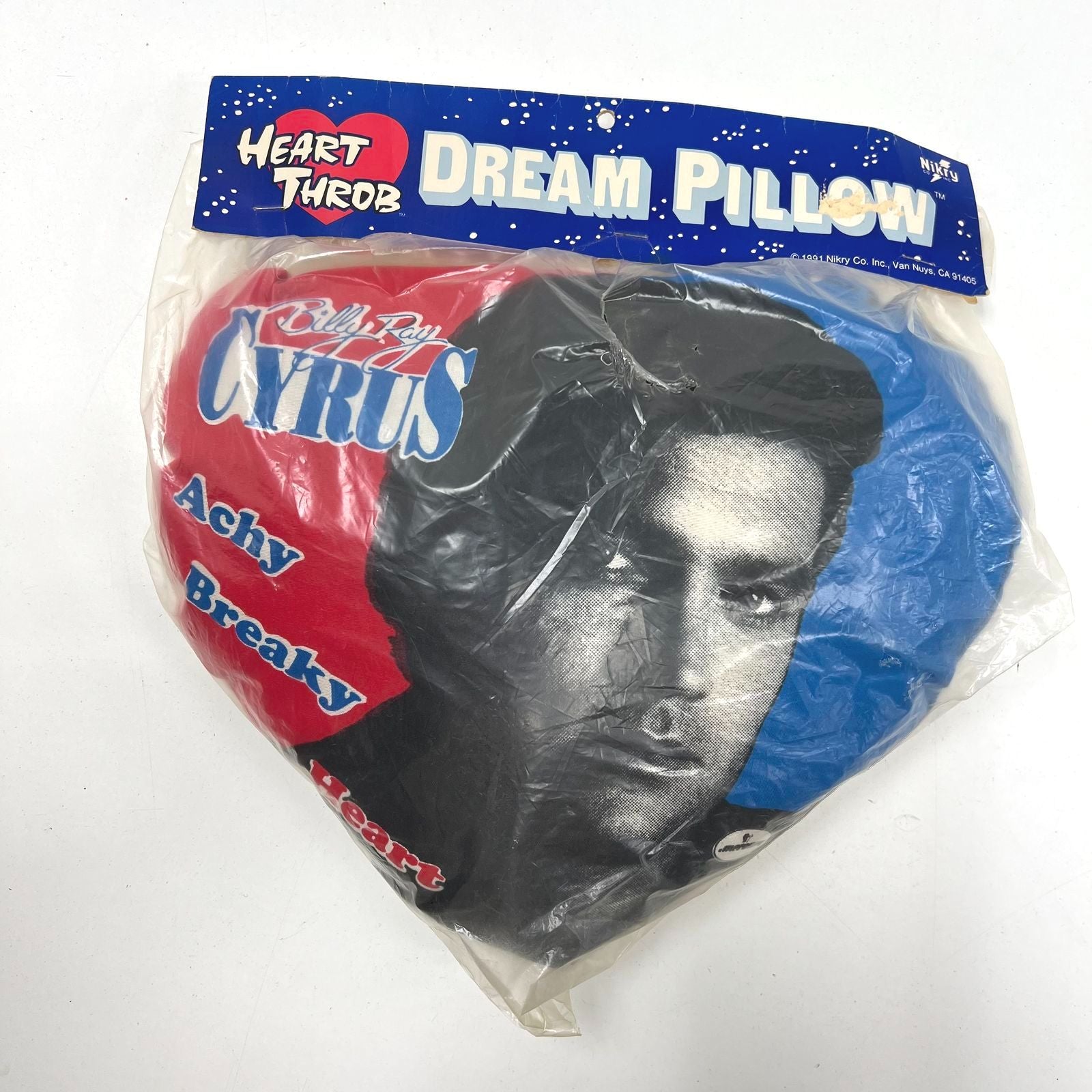 Heart Throb Dream Pillow Billy Ray Cyrus Achey Breaky Heart Pillow IOP 1991