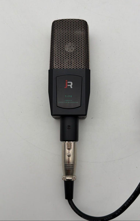 JR T-118 Cardioid Capacitor Microphone with XLR to 3.5mm Cable Black