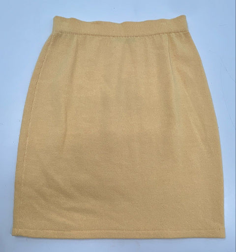 Vintage St. John Separates Women's Yellow Knit Straight Skirt Made in USA Sz 6
