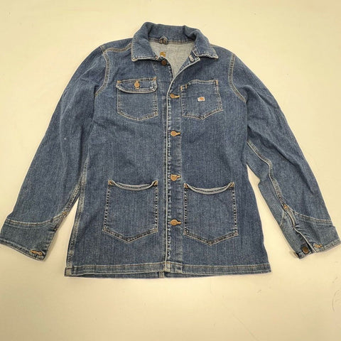 Carhartt Womens Blue Denim Chore Coat Jacket WC019 Workwear Size Medium