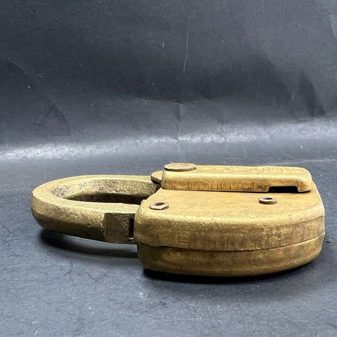 Vintage Adlake Brass Padlock US OF O PAT 2040482 Heavy Duty No Key