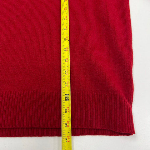 Polo Ralph Lauren Men's Sweater Red Lambswool V-Neck Embroidered Pony Size L
