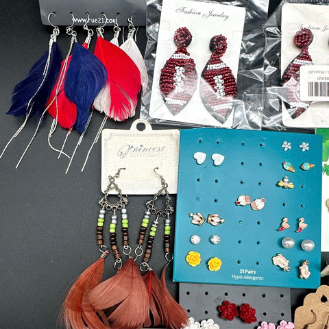 Mixed Costume Jewelry Lot 40+ Pairs Earrings Rue21 Mixit Boho Novelty Feathers