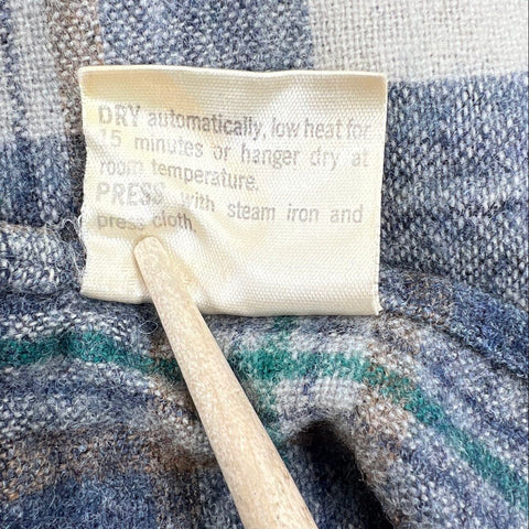 Vintage 70s Pendleton Wool Flannel Plaid Shirt Quilted Yoke USA Sz M