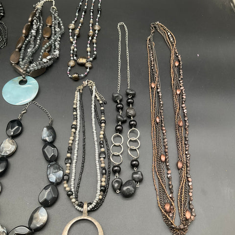 Fashion Statement Necklaces Lot of 8 Beaded Multi-strand Boho Modern Styles