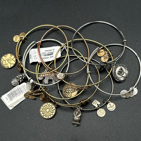Alex and Ani Jewelry Lot of 10 Bangle Bracelets Claddagh Owl Pineapple Box