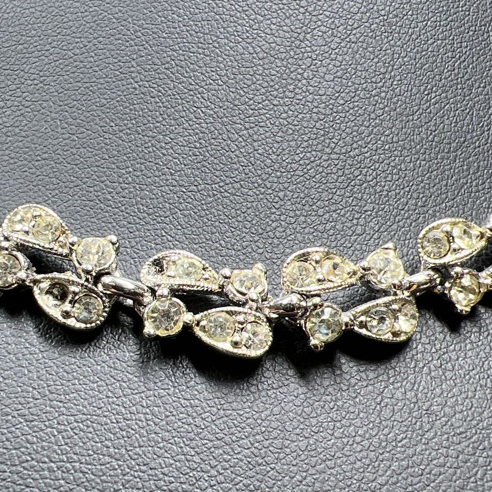 Bogoff Rhinestone Silver Tone Necklace