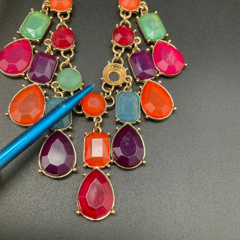 Modern Statement Fashion Jewelry Lot of 10 Necklaces Gold Silver Tone Mixed